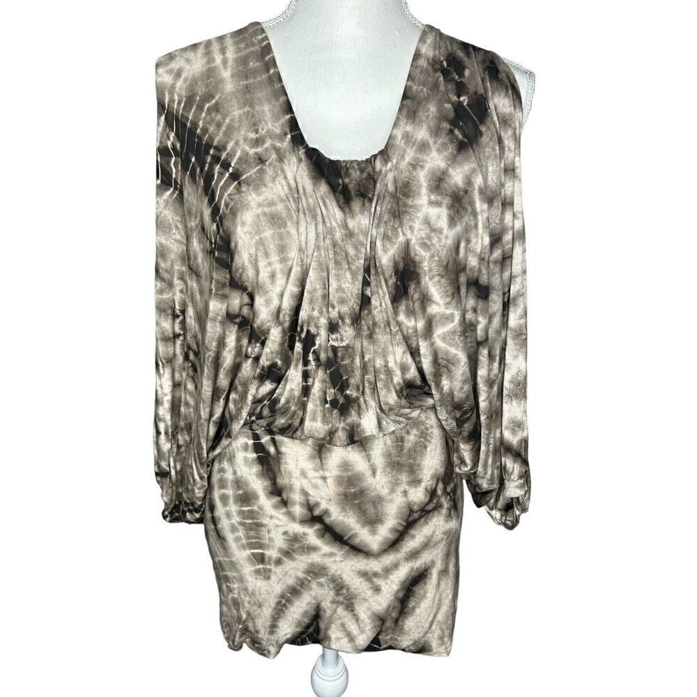 Young Fabulous & Broke Womens Tie Dye Cold Shoulder Mini Dress Tunic Sz S